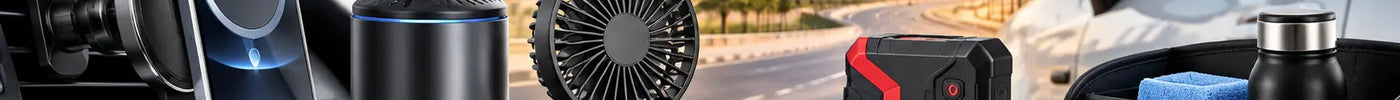 Discover essential car accessories for UAE drivers, from phone mounts and air purifiers to portable fans, power banks, and emergency gadgets.
