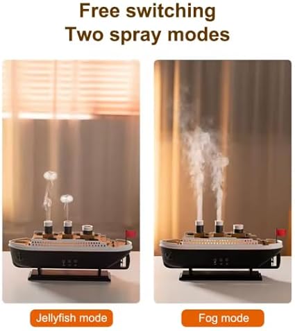 Titanic Ship Aroma Diffuser – Ultrasonic Humidifier with Colorful LED Lights & Remote Control