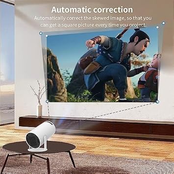 PEETTA Smart Mini Projector 4K 5G WIFI, Big Screen Experience with Premium 360 Sound, 5.0 Bluetooth Movie Projector Compatible With Android/iOS/Windows/TV Stick/HDMI/USB/Audio 3.5 White