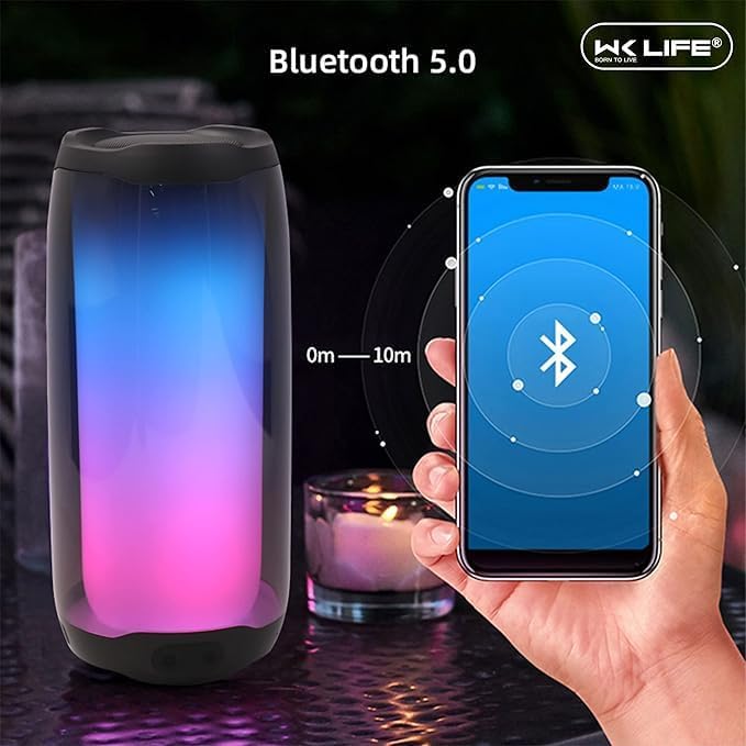 PEETTA LIVE D31 Sound Pulse Colorful Wireless Bluetooth Speaker with 11 Light Effect Modes (Black)