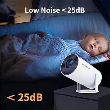 PEETTA Smart Mini Projector 4K 5G WIFI, Big Screen Experience with Premium 360 Sound, 5.0 Bluetooth Movie Projector Compatible With Android/iOS/Windows/TV Stick/HDMI/USB/Audio 3.5 White