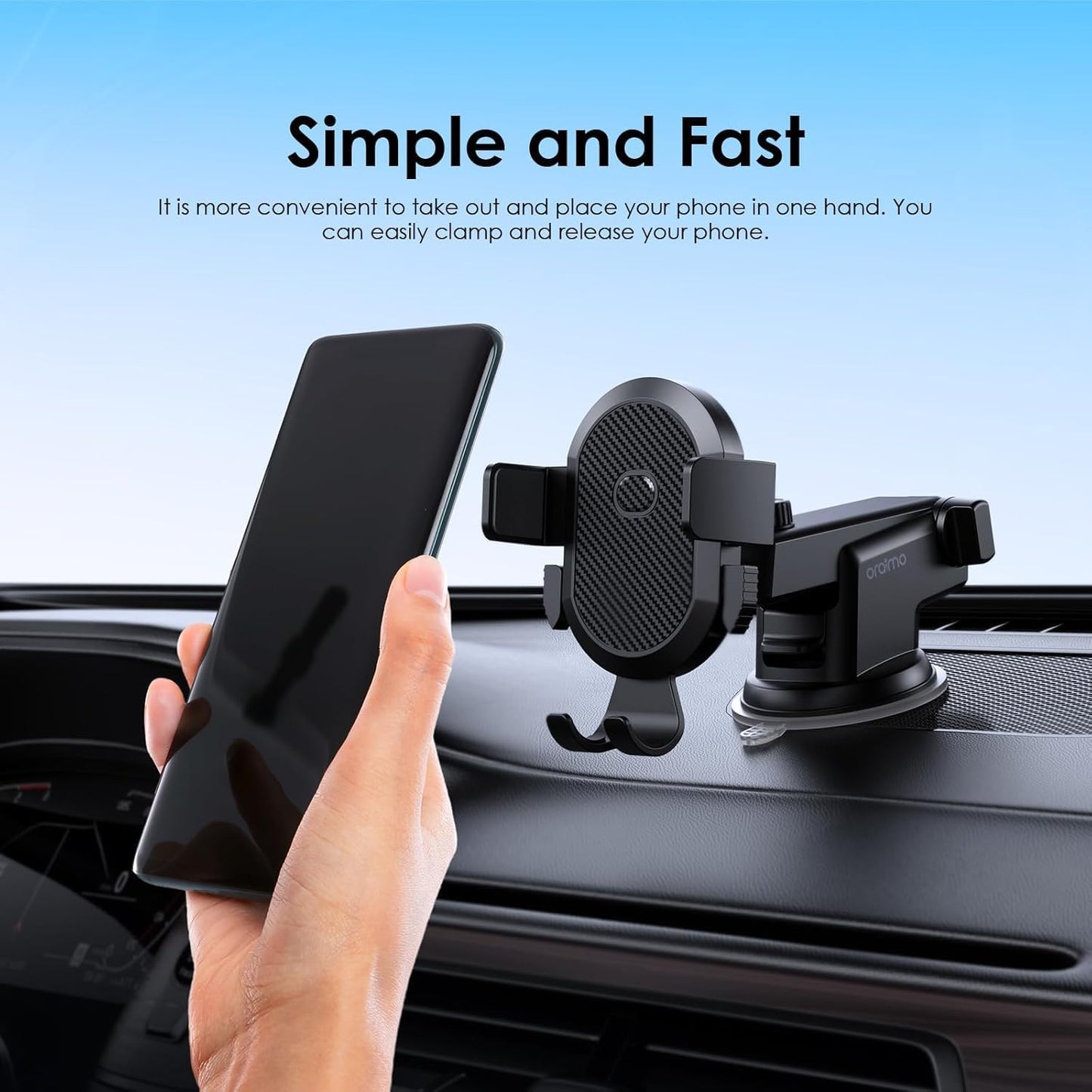 PEETTA Car Mount Stable Car Phone Holder Universal Long Arm ,Mobile Charger,360°Adjustable Magnet Head ,Compatible with Phones of Various Sizes