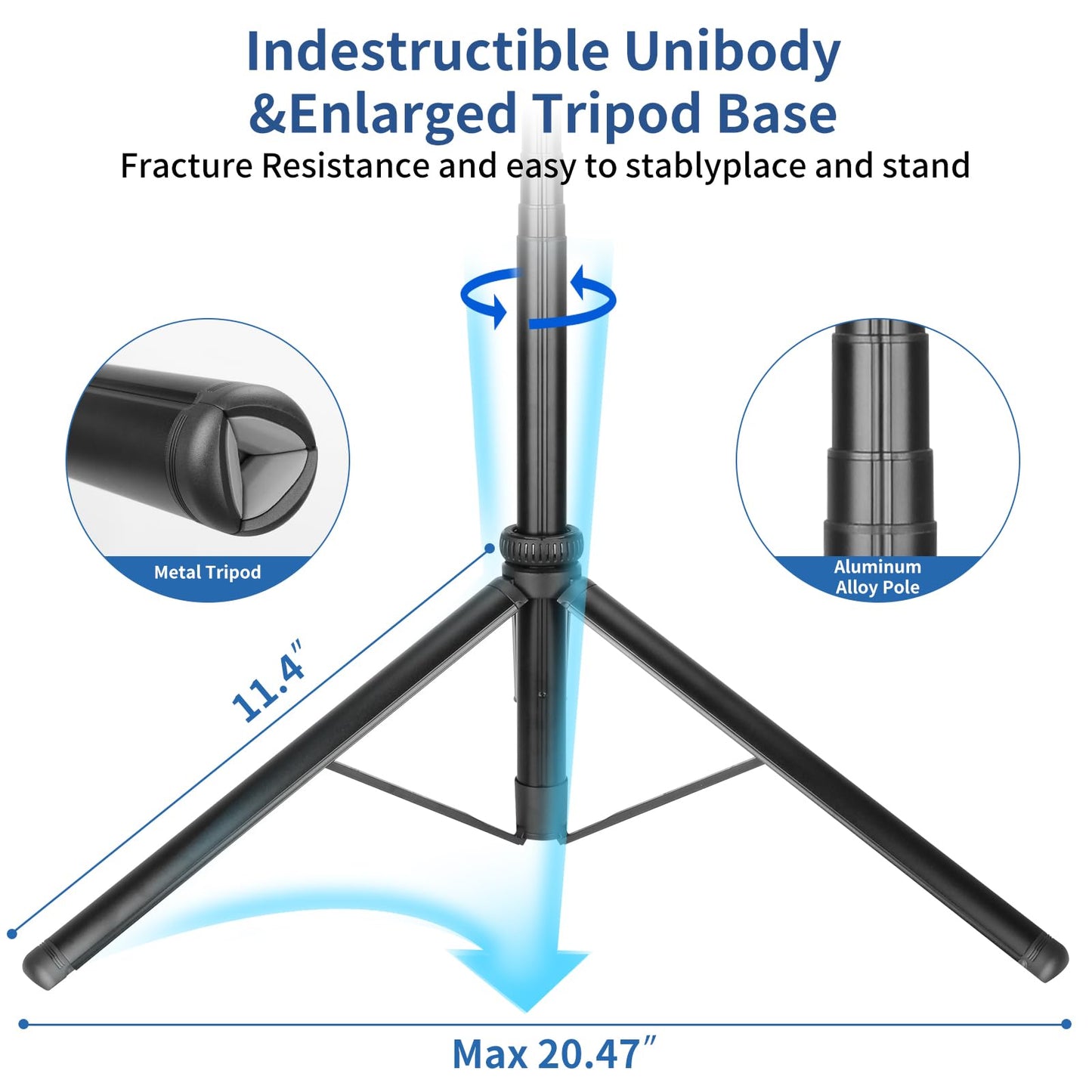 Phone Tripod & Stable Selfie Stick for iOS & Android, Extendable Cell Phone Tripod with Wireless Remote & Phone Holder, 360° Rotating Tripod Stand for Travel, Recording, Camera, Live Streaming
