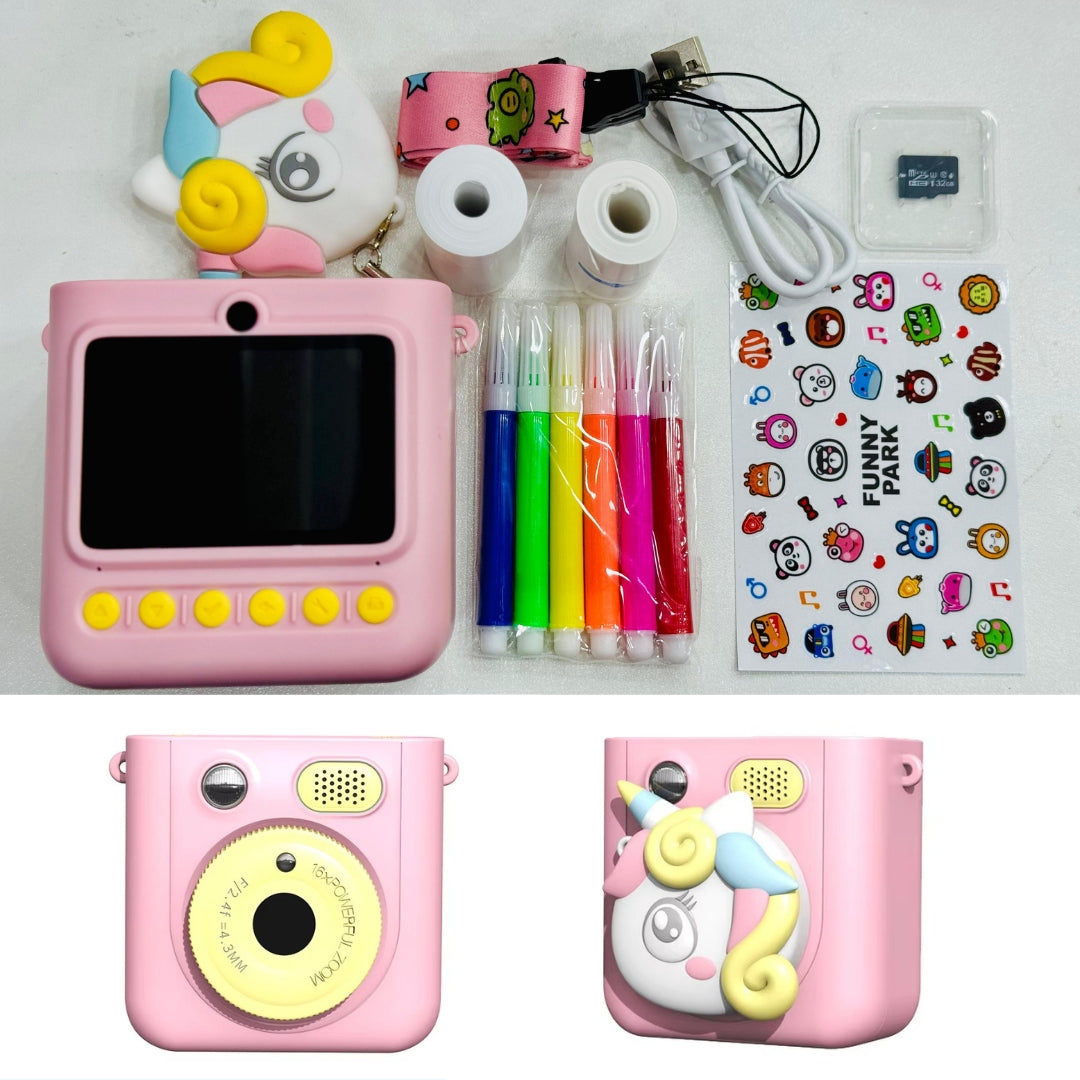 Kids Instant Print Camera – Instant Fun & Creativity for Ages 4–12 | Dual Lens, 1080P Video, DIY Stickers, Thermal Print & More!