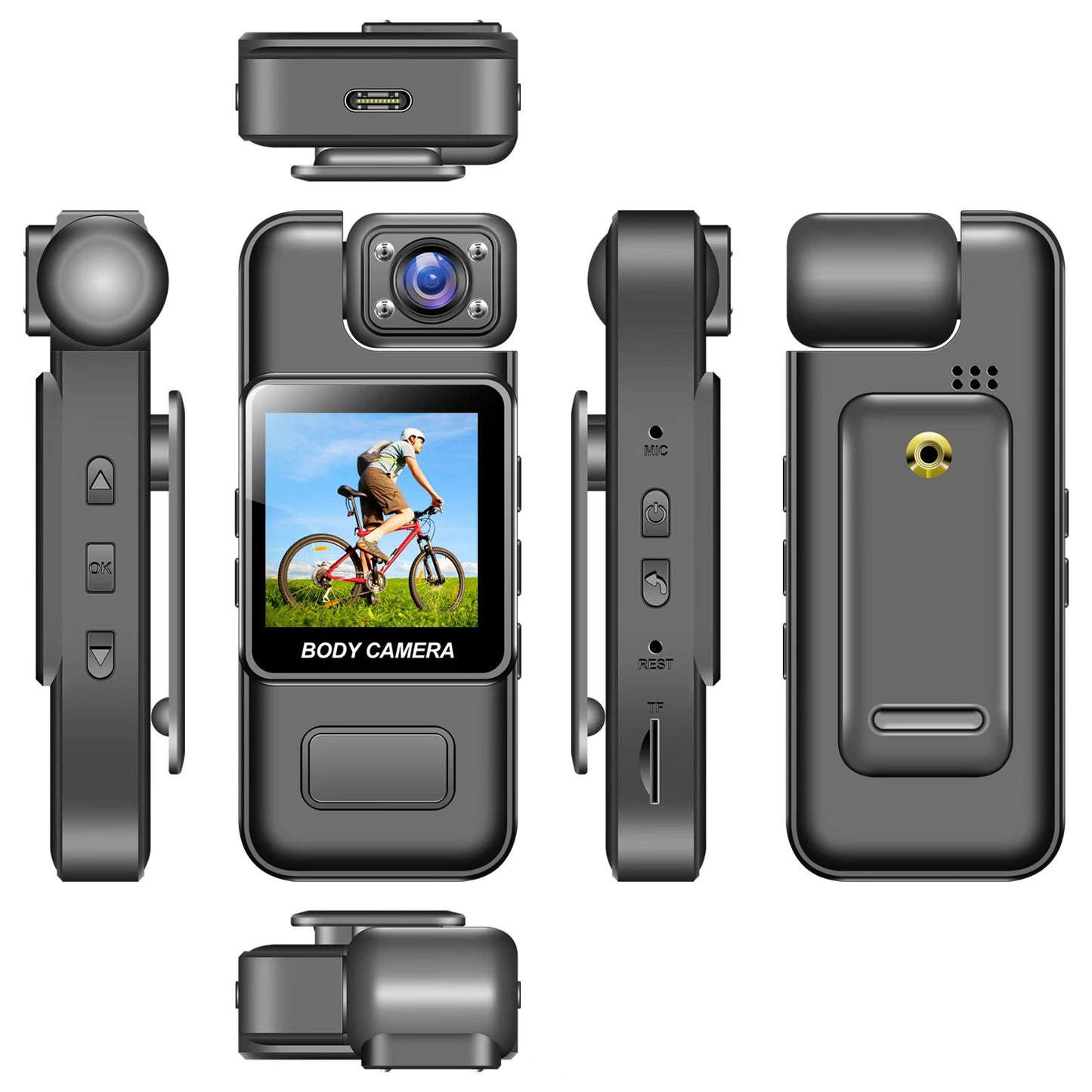 Body Camera 4K HD – Mini Portable Video Recorder with 180° Rotatable Lens