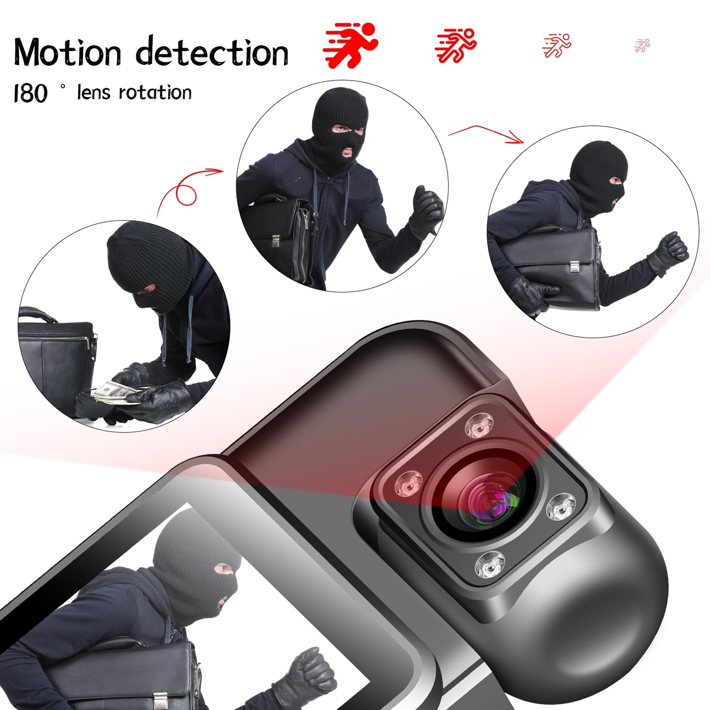 Body Camera 4K HD – Mini Portable Video Recorder with 180° Rotatable Lens
