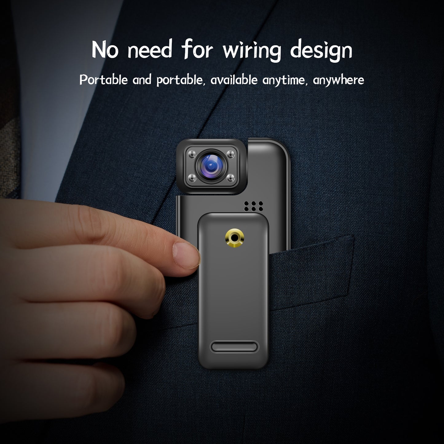 Body Camera 4K HD – Mini Portable Video Recorder with 180° Rotatable Lens