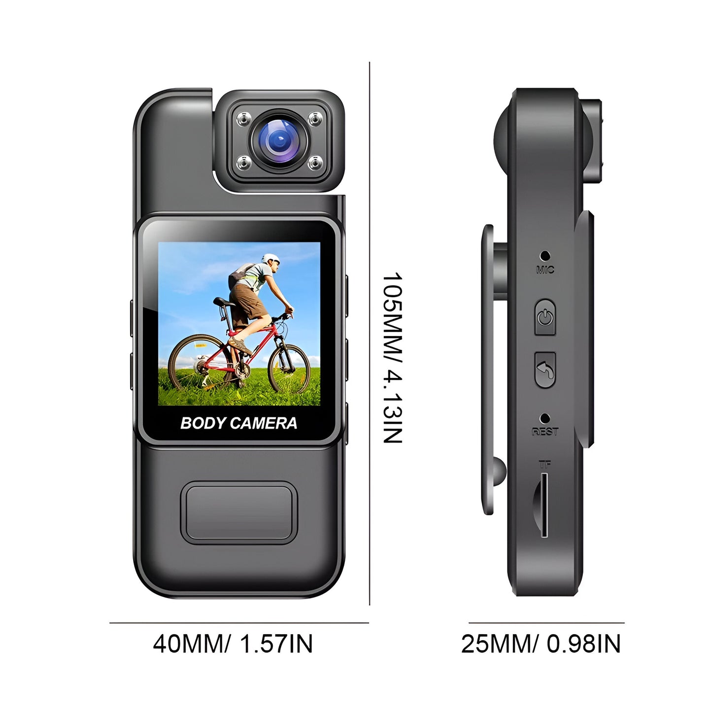 Body Camera 4K HD – Mini Portable Video Recorder with 180° Rotatable Lens