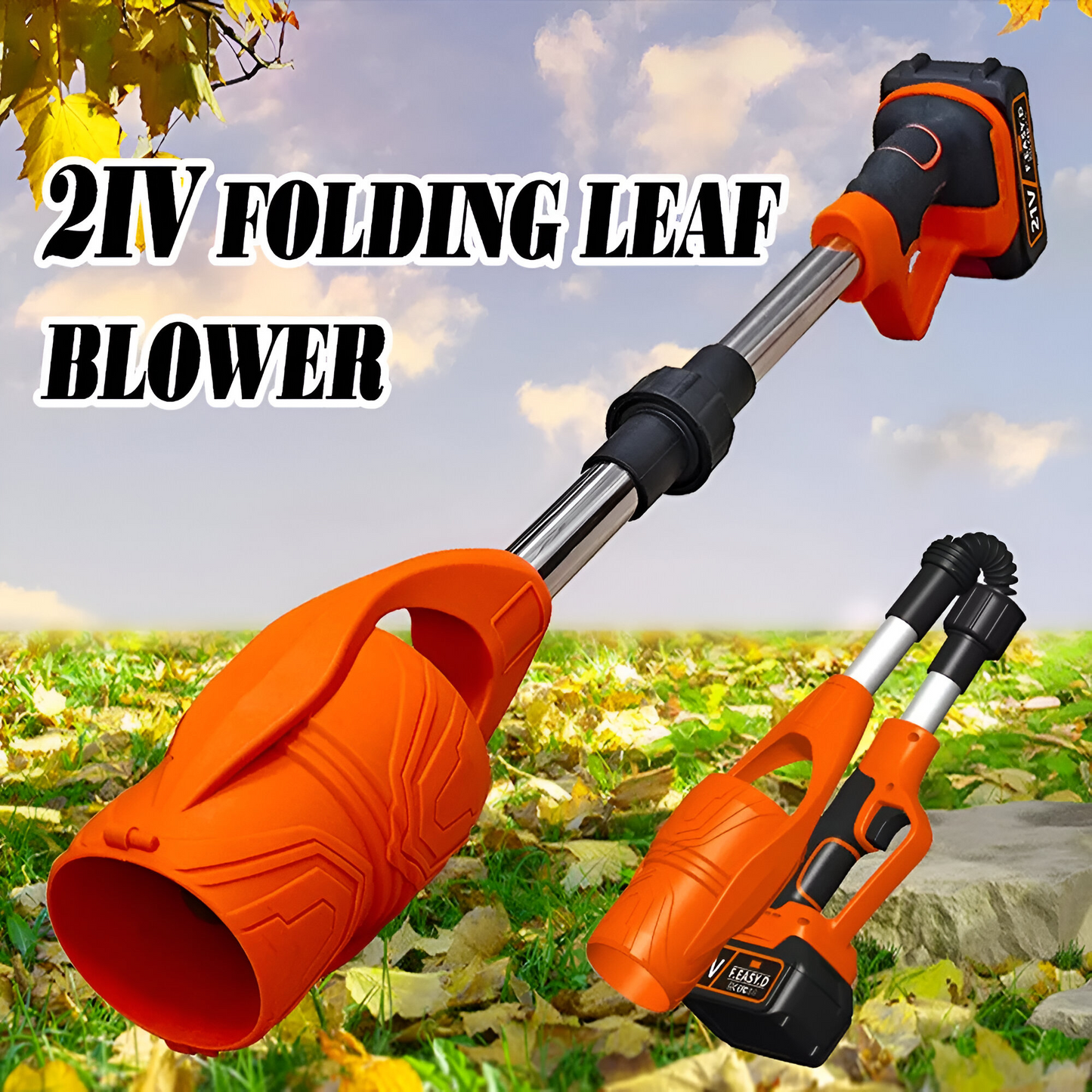Cordless Folding Leaf Blower – Dual Battery | Adjustable & Lightweight