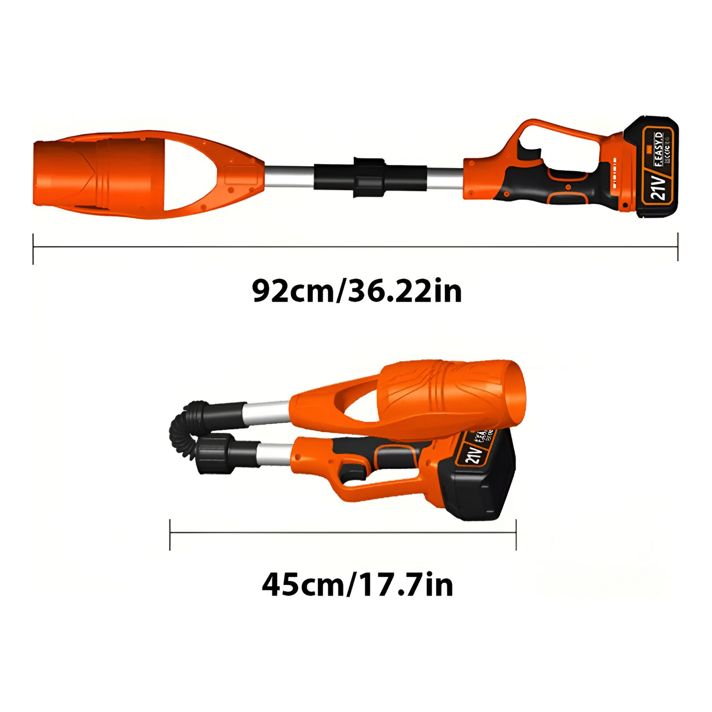 Cordless Folding Leaf Blower – Dual Battery | Adjustable & Lightweight