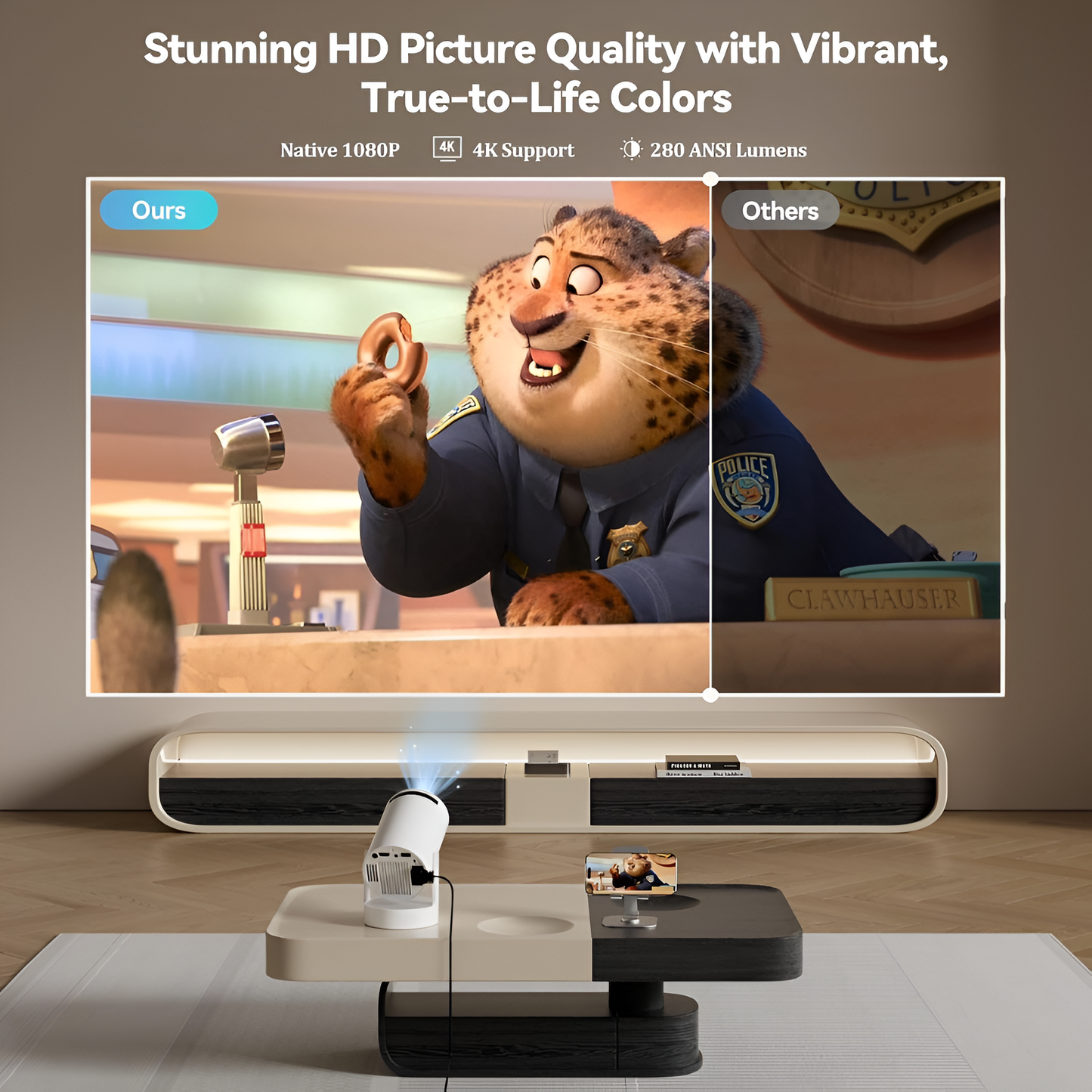 HY300 Pro HiFi Smart Projector