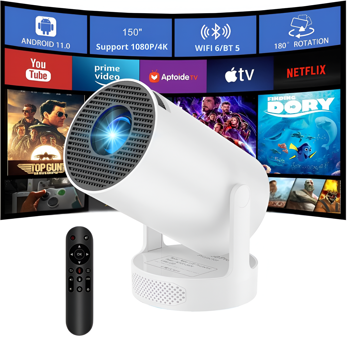 HY300 Pro HiFi Smart Projector