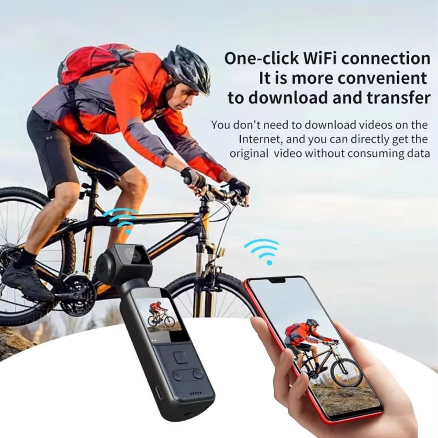 4K Body Camera with External Microphone | Mini Pocket Video & Audio Cam | 270° Rotating Lens, WiFi, Image Stabilization | Action Camera for Outdoor Sports, Travel & Law Enforcement