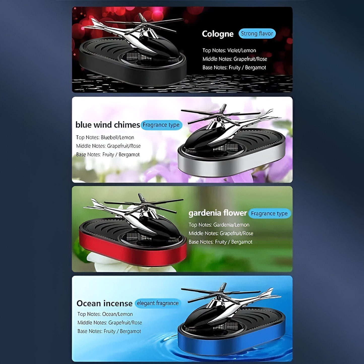 Solar Car Fragrance| Helicopter Solar-Powered Car Air Freshener