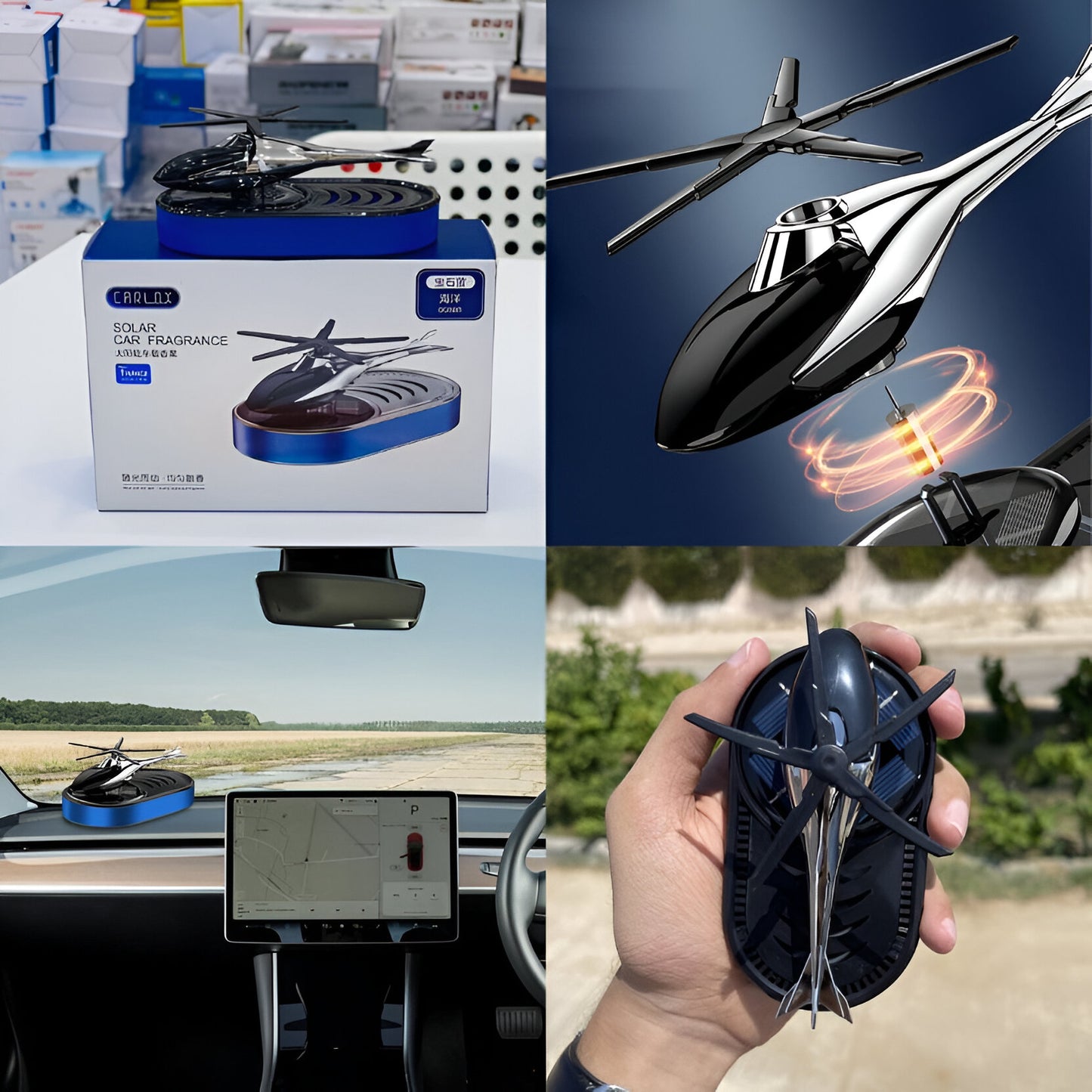 Solar Car Fragrance| Helicopter Solar-Powered Car Air Freshener