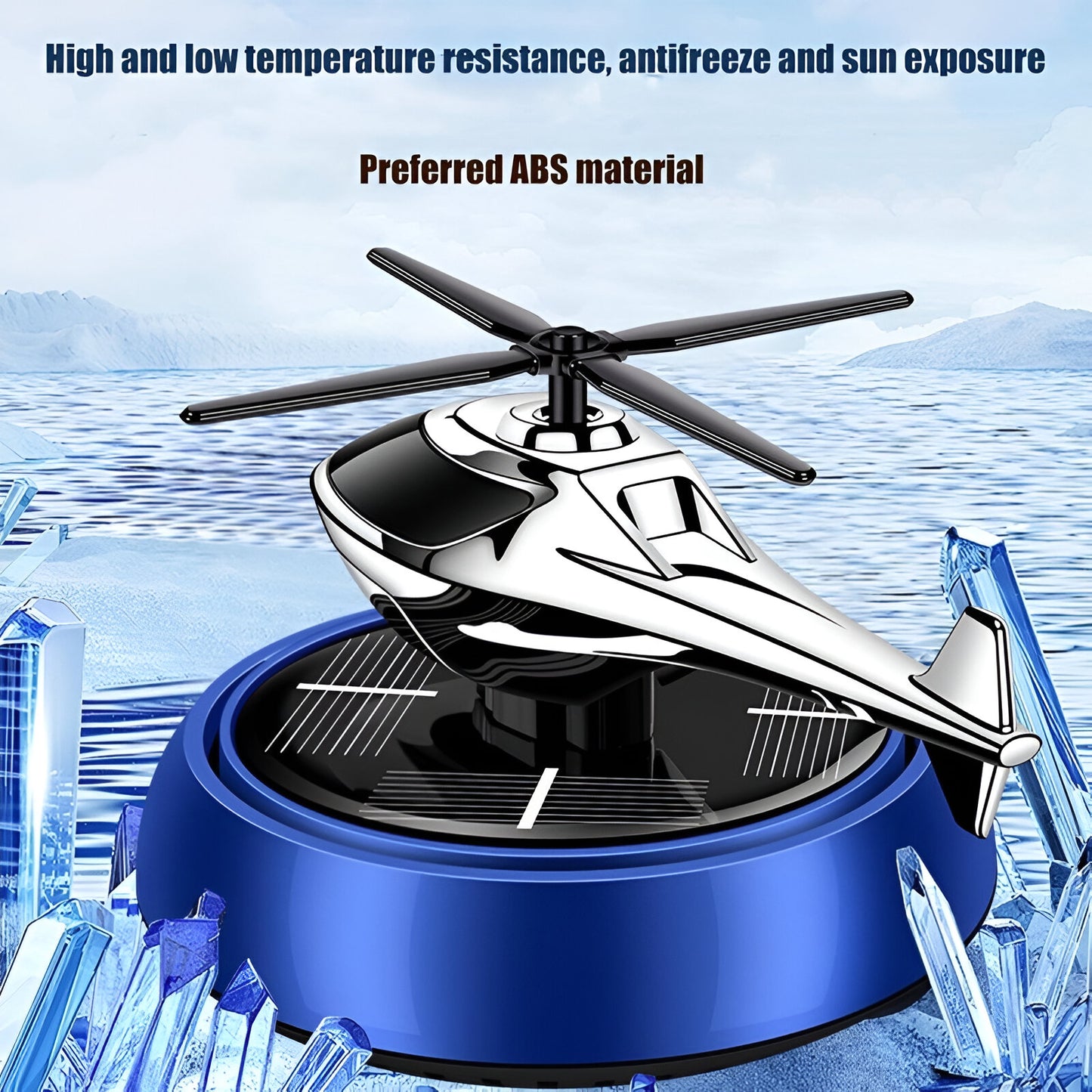 Solar Car Fragrance | Helicopter Solar Car Aromatherapy Diffuser – Rotating Dashboard Air Freshener with Long-Lasting Fragrance