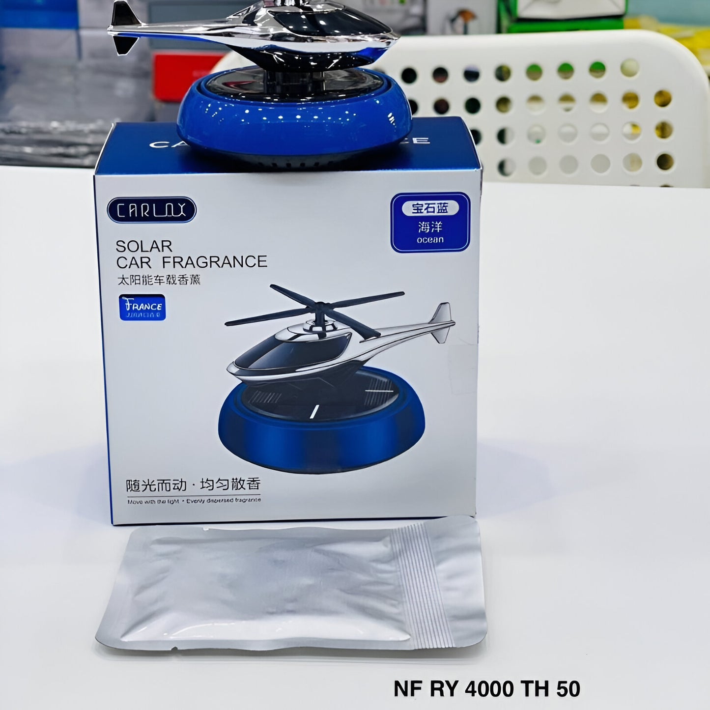 Solar Car Fragrance | Helicopter Solar Car Aromatherapy Diffuser – Rotating Dashboard Air Freshener with Long-Lasting Fragrance