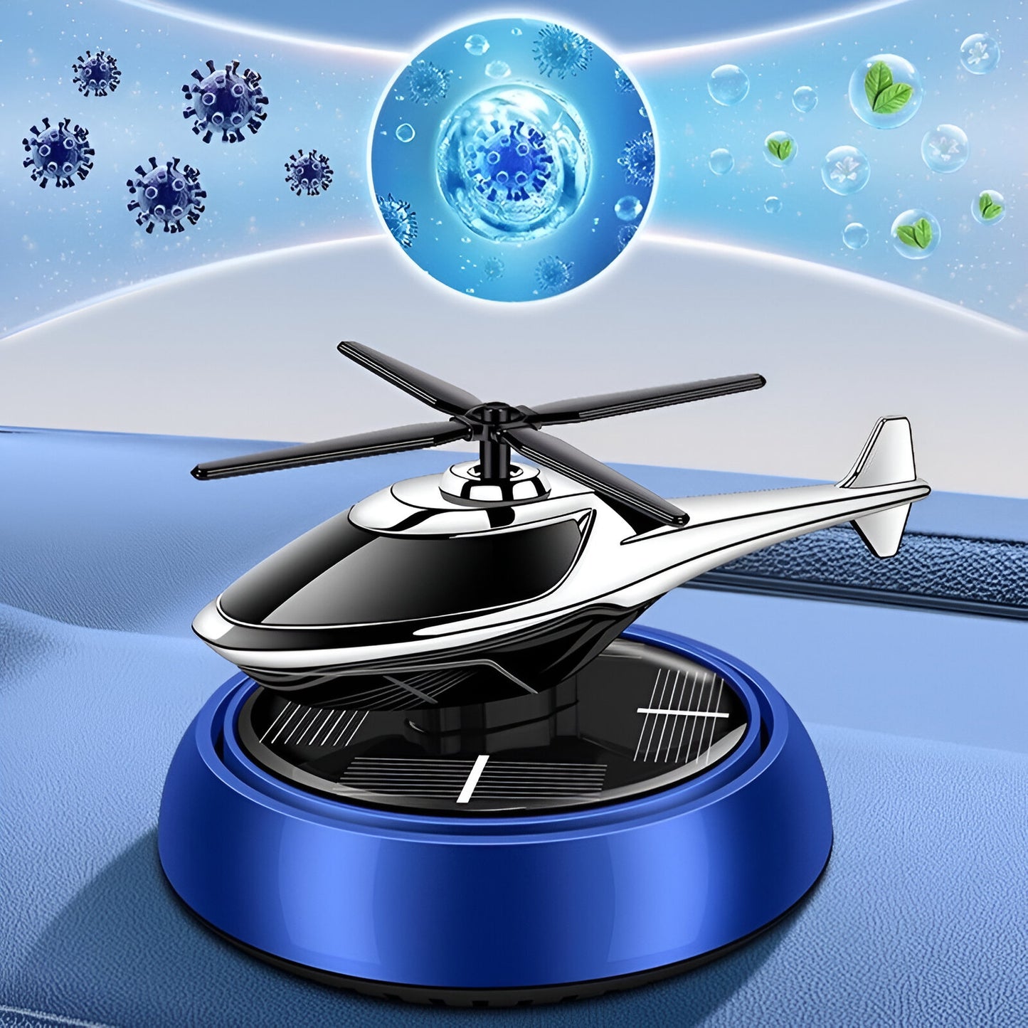 Solar Car Fragrance | Helicopter Solar Car Aromatherapy Diffuser – Rotating Dashboard Air Freshener with Long-Lasting Fragrance