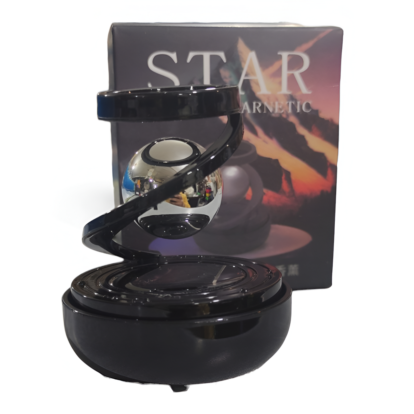 Star Electromagnetic Car Diffuser, Solar Powered Rotating Car Aromatherapy Diffuser