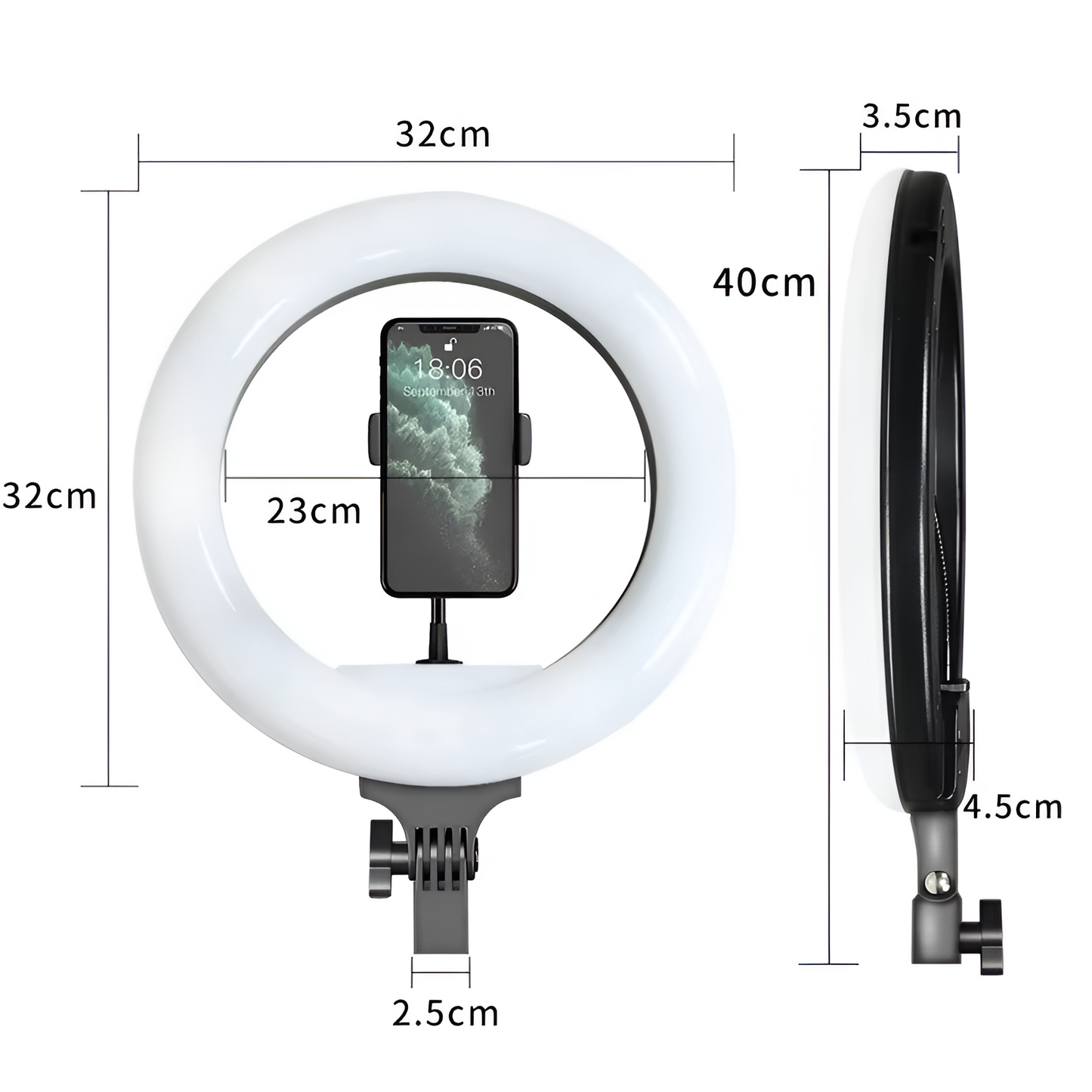 Dimmable LED Ring Light with Tripod Stand & Remote