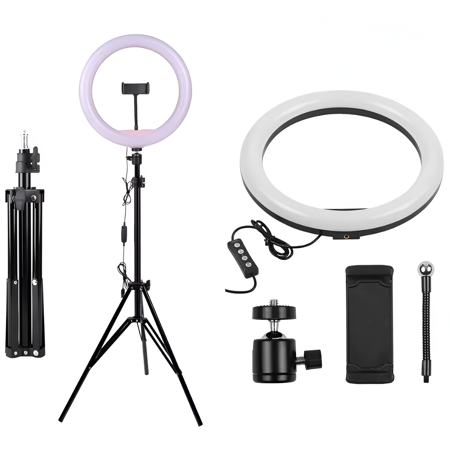 Dimmable LED Ring Light with Tripod Stand & Remote