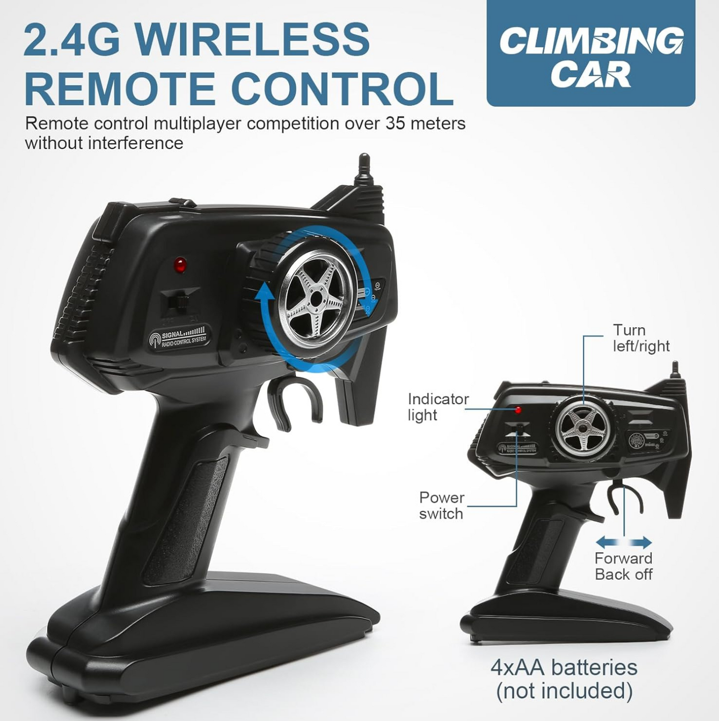 RC Cybertruck Monster Truck | 1:8 Scale, 4WD All-Terrain Vehicle with LED Lights and 2 Rechargeable Batteries