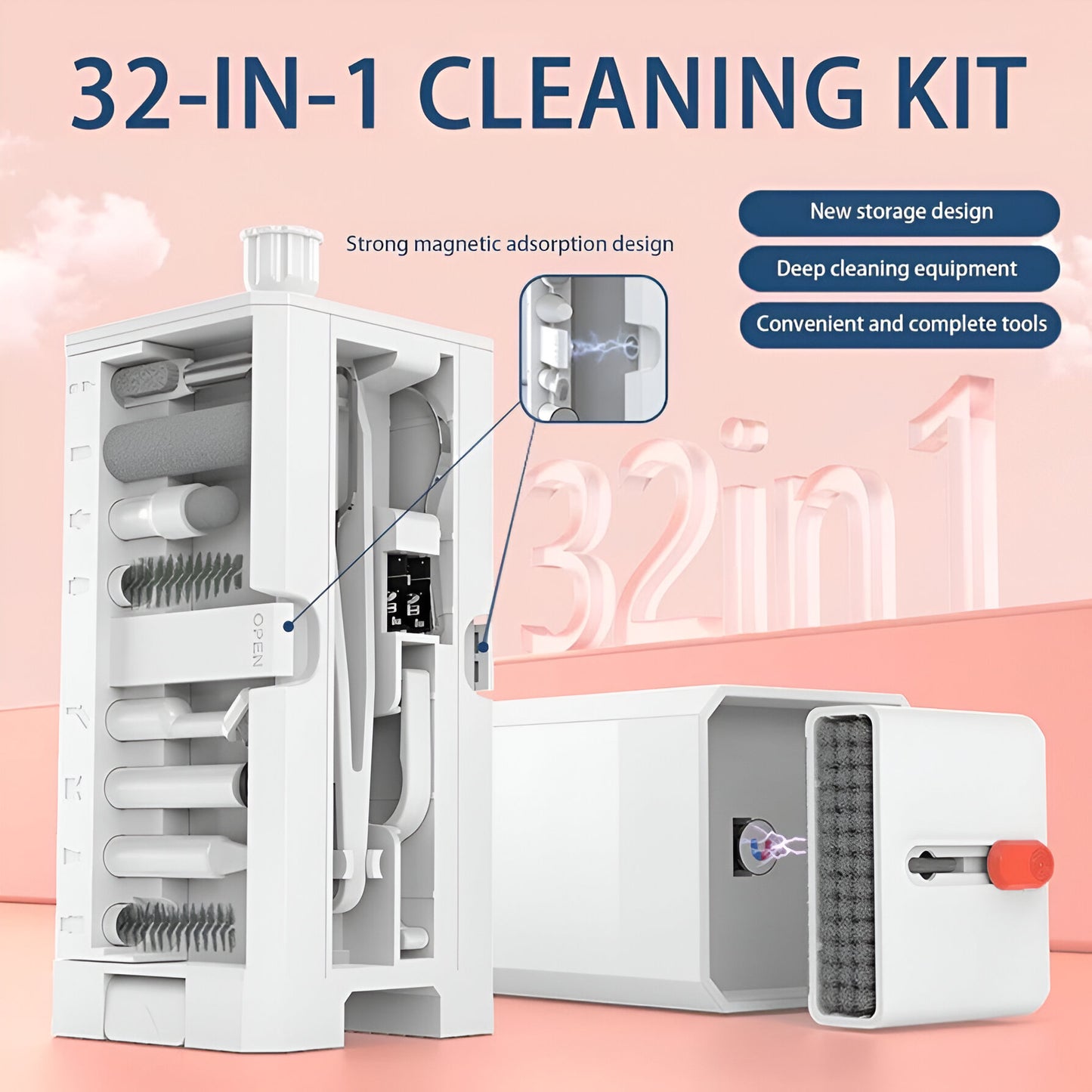 32-in-1 Electronics Cleaning Kit – All-in-One Multifunctional Cleaning Brush Set for Phones, Laptops, Keyboards, Earbuds & More