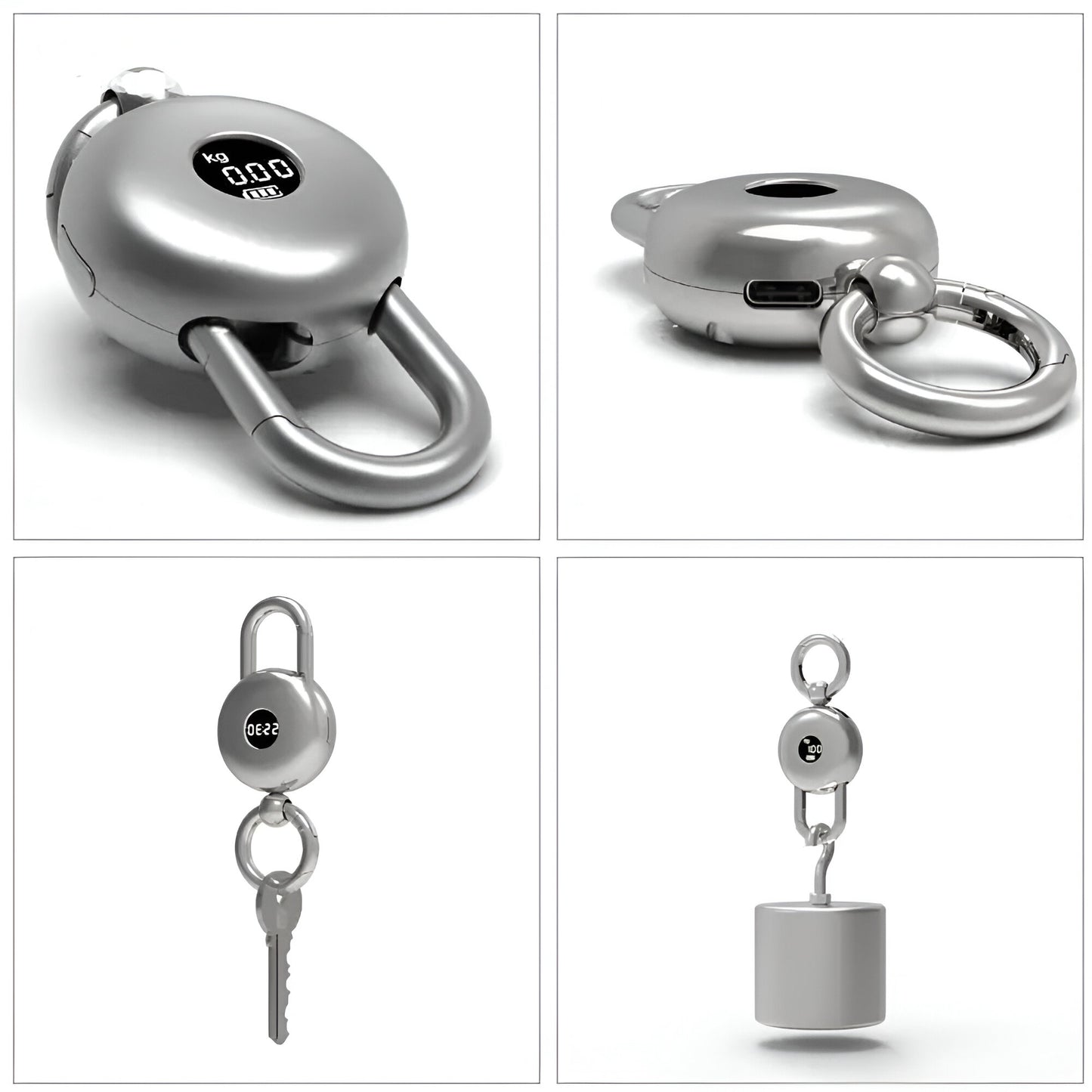 3-in-1 Keychain Digital Scale – Electronic Watch, Key Holder & Portable Weighing Tool
