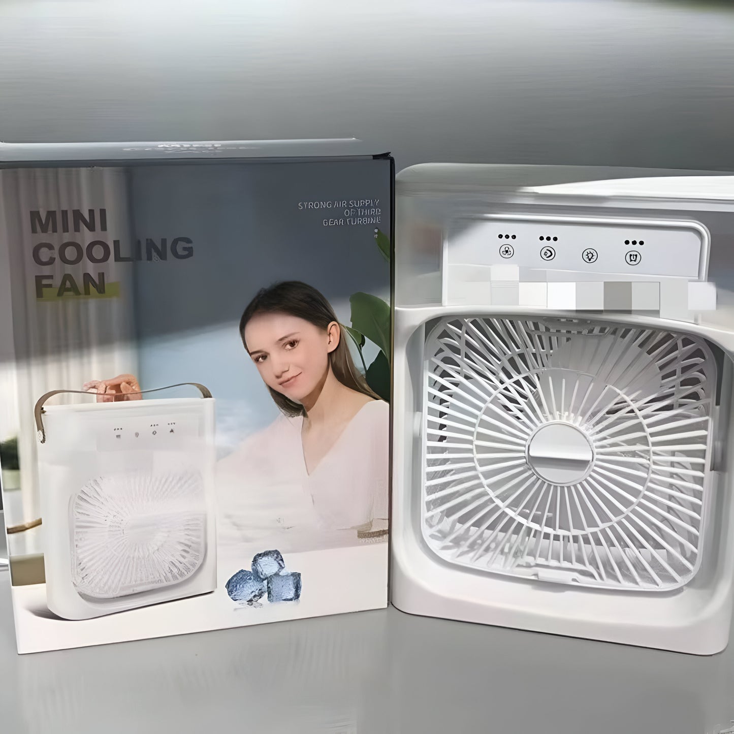 Mini Cooling Fan – Portable 3-in-1 Air Conditioner | Humidifier | LED Night Light | 600ml Tank | USB Powered