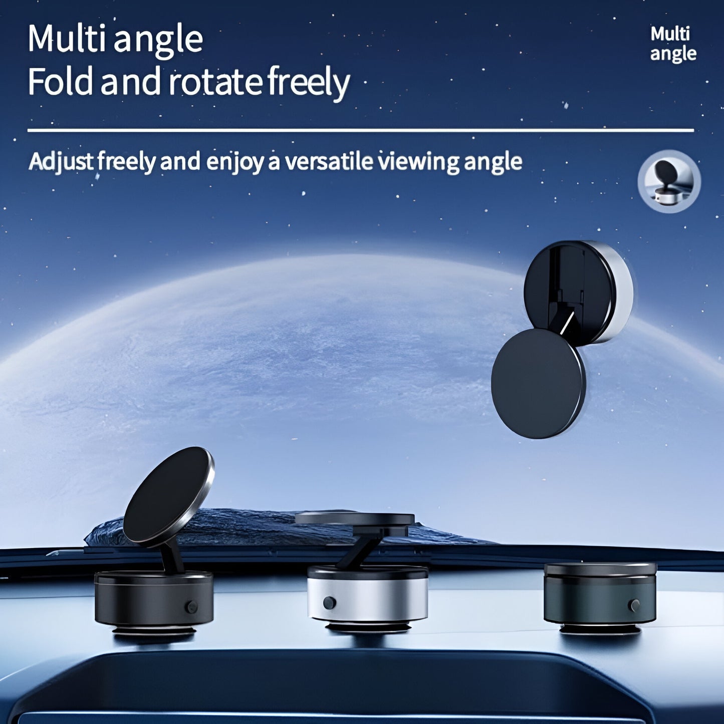D21 Magnetic Vacuum Phone Holder – 360° Rotatable Suction Mount with Type-C Charging | 65kpa Power for Car, Glass, Mirror, Gym (Black)