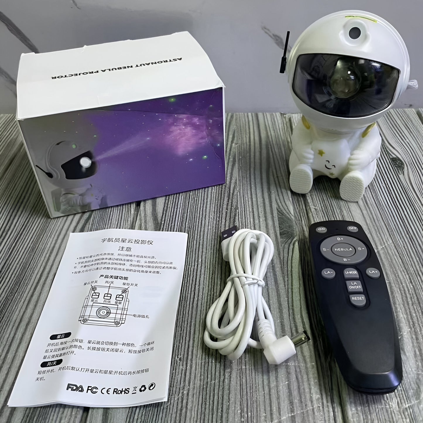Astronaut Galaxy Projector Lamp – Nebula Star Light with Remote Control