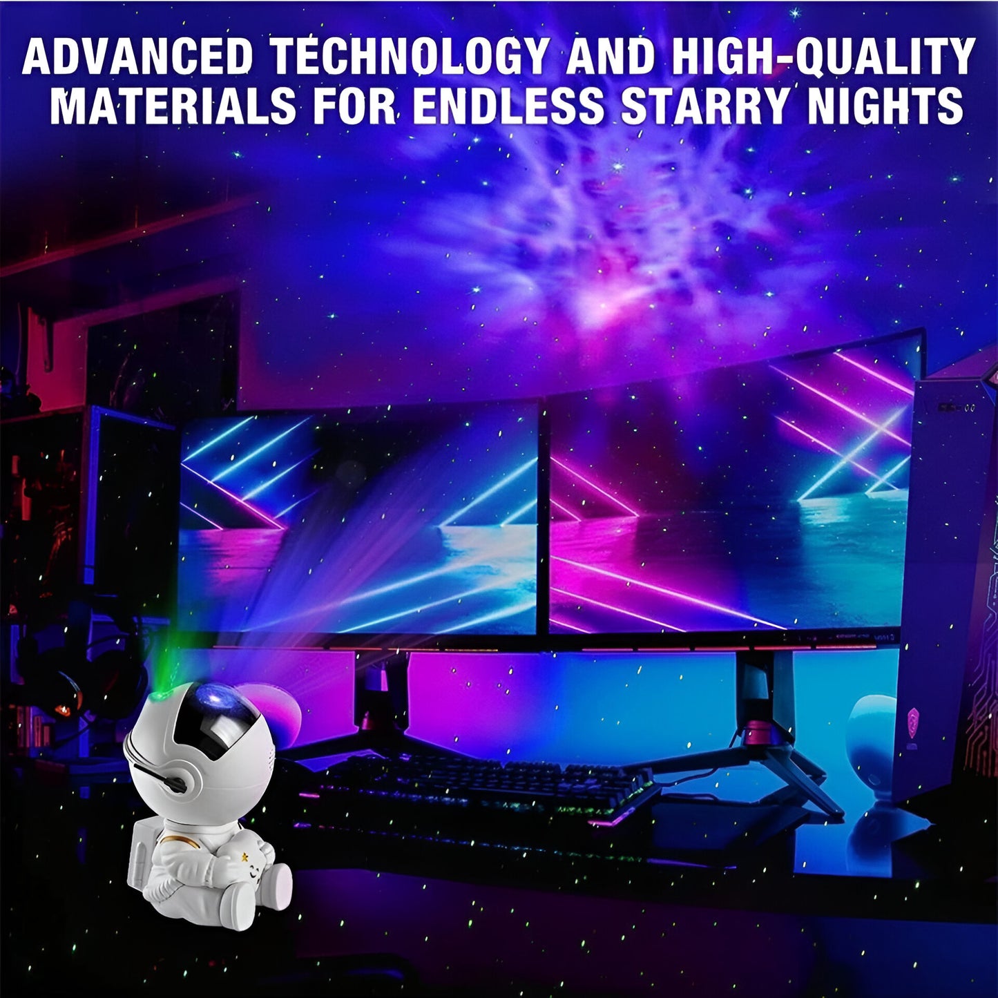 Astronaut Galaxy Projector Lamp – Nebula Star Light with Remote Control