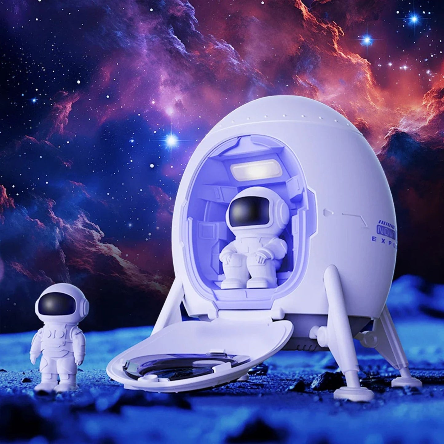 Astronaut Lander Projection Light– Galaxy Projector & Bluetooth Speaker with Astronaut Figures