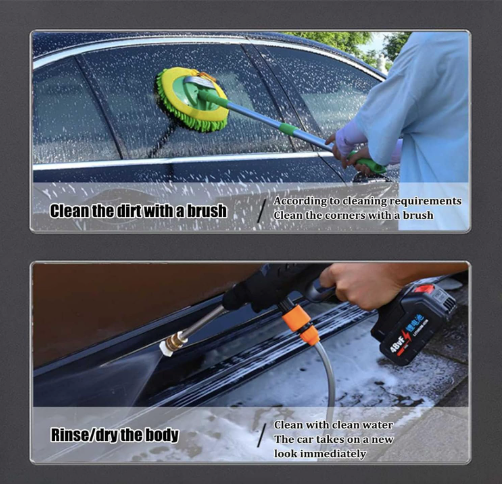 Portable High Pressure Spray Water Gun, Cordless Handheld Power Cleaner Water Gun, Various Water Spray Modes, Replaceable Nozzle, for Washing Cars/Fences/Siding