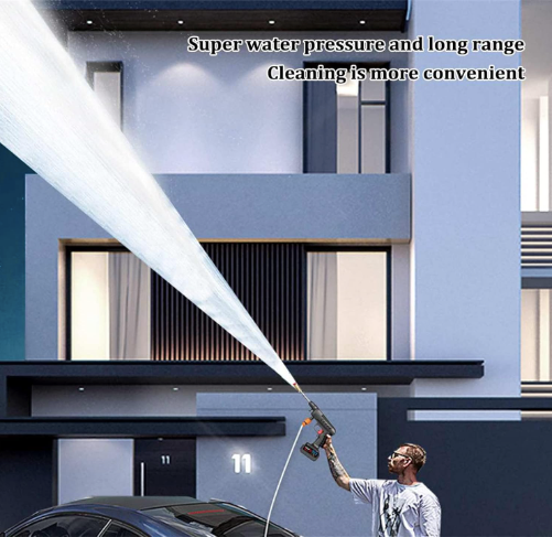 Portable High Pressure Spray Water Gun, Cordless Handheld Power Cleaner Water Gun, Various Water Spray Modes, Replaceable Nozzle, for Washing Cars/Fences/Siding