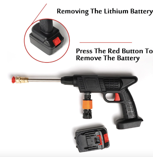 Portable High Pressure Spray Water Gun, Cordless Handheld Power Cleaner Water Gun, Various Water Spray Modes, Replaceable Nozzle, for Washing Cars/Fences/Siding