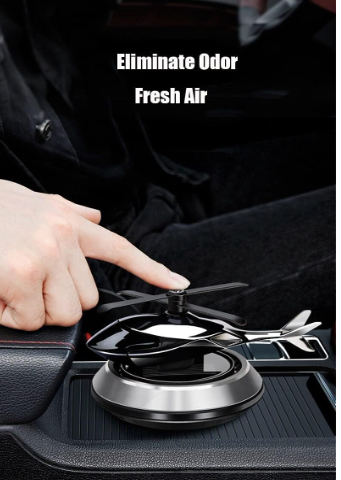 Solar-Powered Rotating Helicopter Aromacure Air Freshener for Car Interior