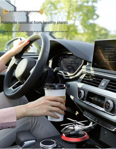 Solar-Powered Rotating Helicopter Aromacure Air Freshener for Car Interior