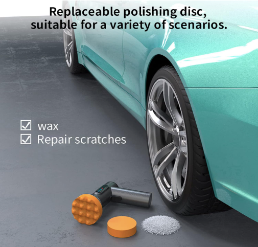 car wireless polishing machine, cordless car buffer polisher kit usb charging digital display for household car detailing/waxing