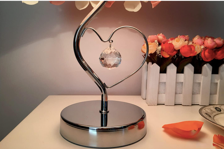 Modern Colorful Rose LED Table Lamp Loving Heart