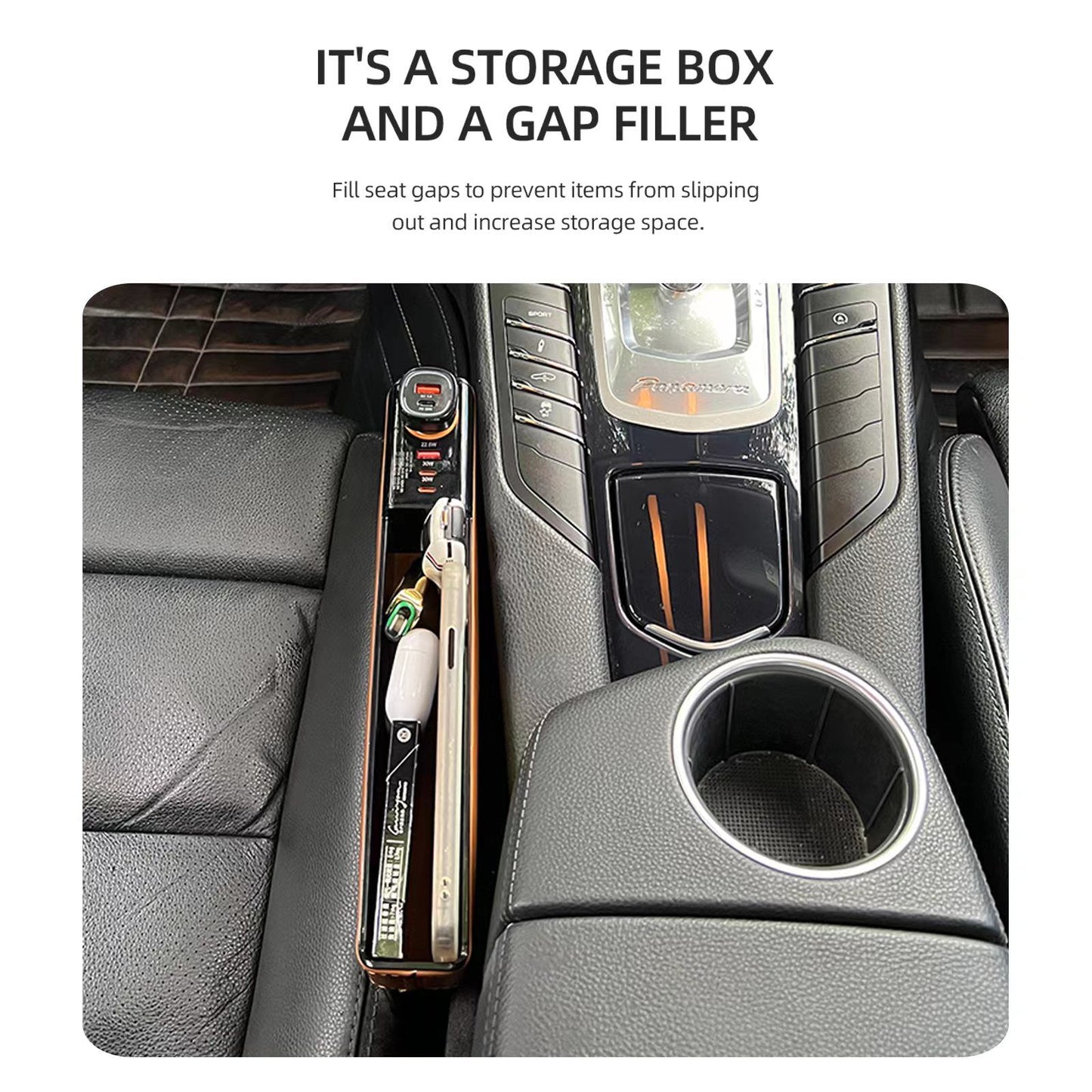 Car Seat Filler Between Front Seat Center Console Organizer Universal Fit Multifunctional Practical Car Seat Collector Filler
