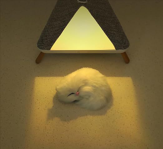 Cute Cat House In Tent Shape Lamp Night Light With Wireless Bluetooth Speaker