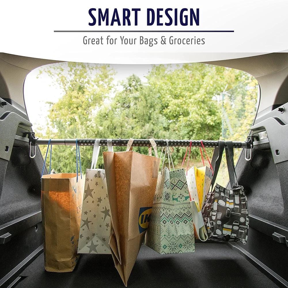 PEETTA 2-Pack Expandable Car Clothes Bar – Universal Hanging Closet Organizer Rack for Car, Truck, SUV, Van, or RV – Portable Metal Suit Hanger & Storage Rod