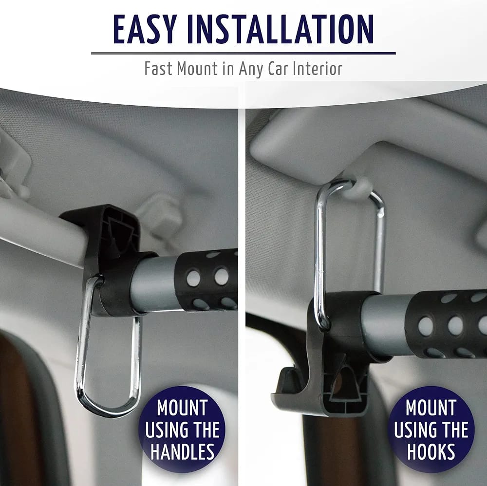 PEETTA 2-Pack Expandable Car Clothes Bar – Universal Hanging Closet Organizer Rack for Car, Truck, SUV, Van, or RV – Portable Metal Suit Hanger & Storage Rod