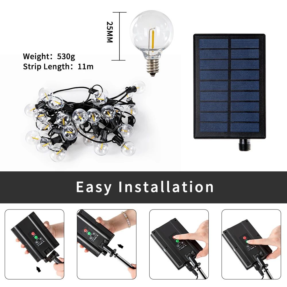 String Lights With Solar Panel