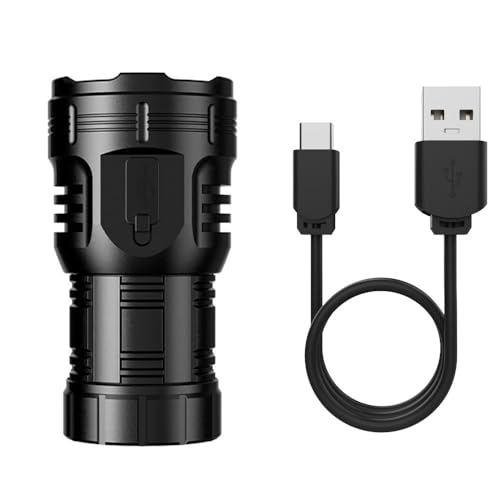 PEETTA X68 Mini LED Flashlight Type C USB Rechargeable Bright 8 LED Light Source Small Torch 8 Modes Waterproof Long Battery Life with Tail Magnet, Clip, Battery for Outdoor, EDC Carry, Hiking