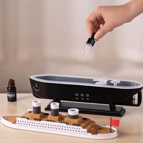 Titanic Ship Aroma Diffuser – Ultrasonic Humidifier with Colorful LED Lights & Remote Control