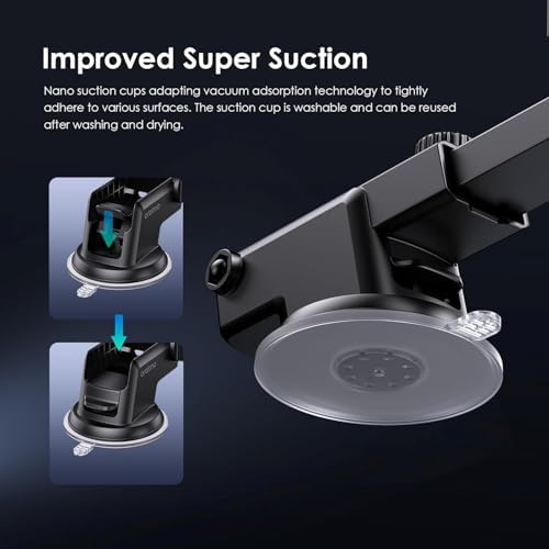 PEETTA Car Mount Stable Car Phone Holder Universal Long Arm ,Mobile Charger,360°Adjustable Magnet Head ,Compatible with Phones of Various Sizes