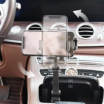 PEETTA Adjustable Car Phone Mount Holder, Universal Fit, Metallic Grey