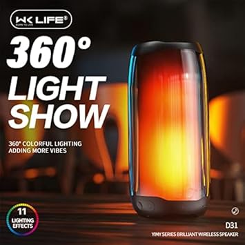 PEETTA LIVE D31 Sound Pulse Colorful Wireless Bluetooth Speaker with 11 Light Effect Modes (Black)